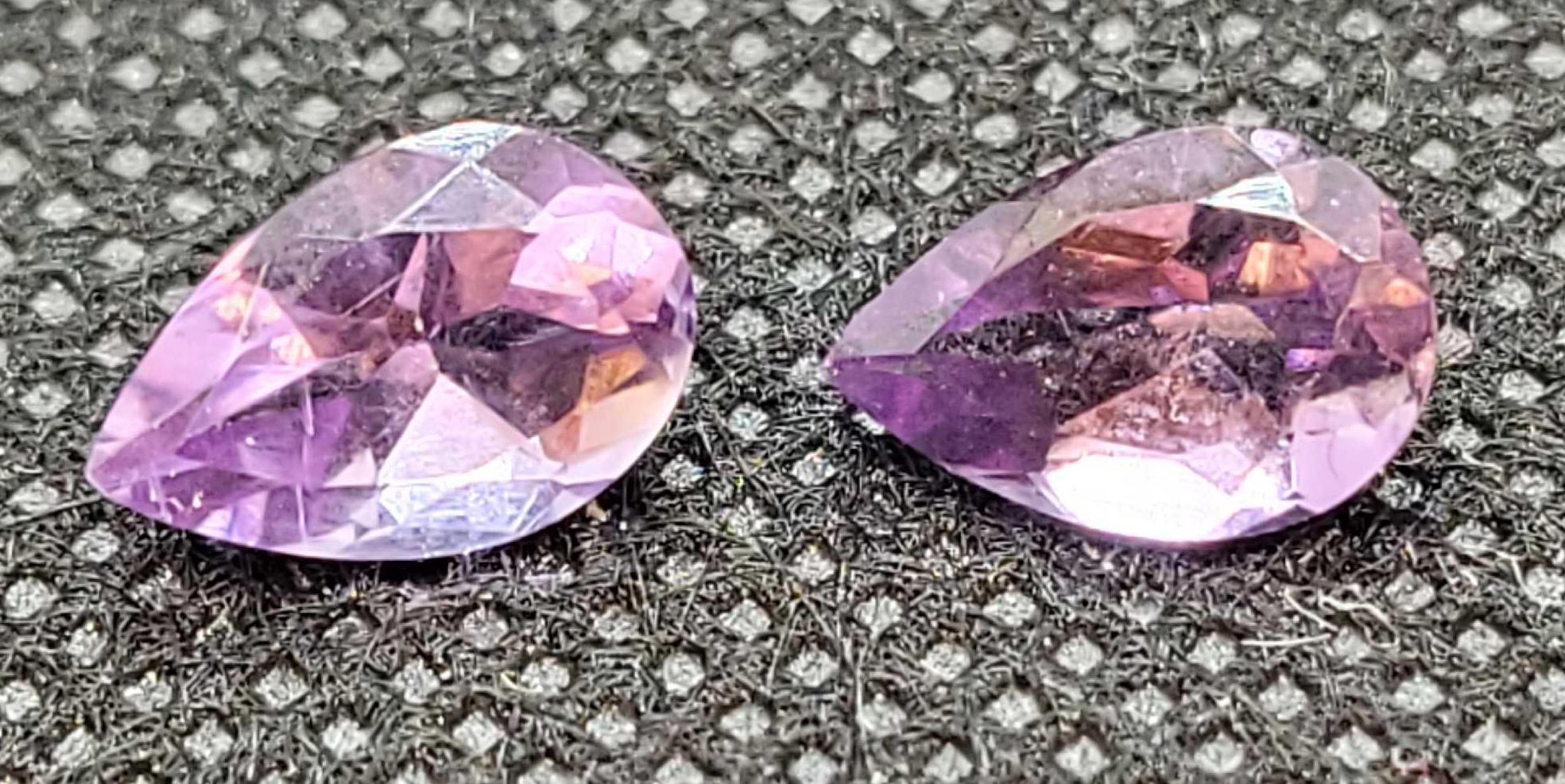 Set of Pear cut Purple Amethyst Gemstone 2.38ct