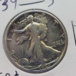 1939-s 90% Silver Walking Liberty Half Dollar