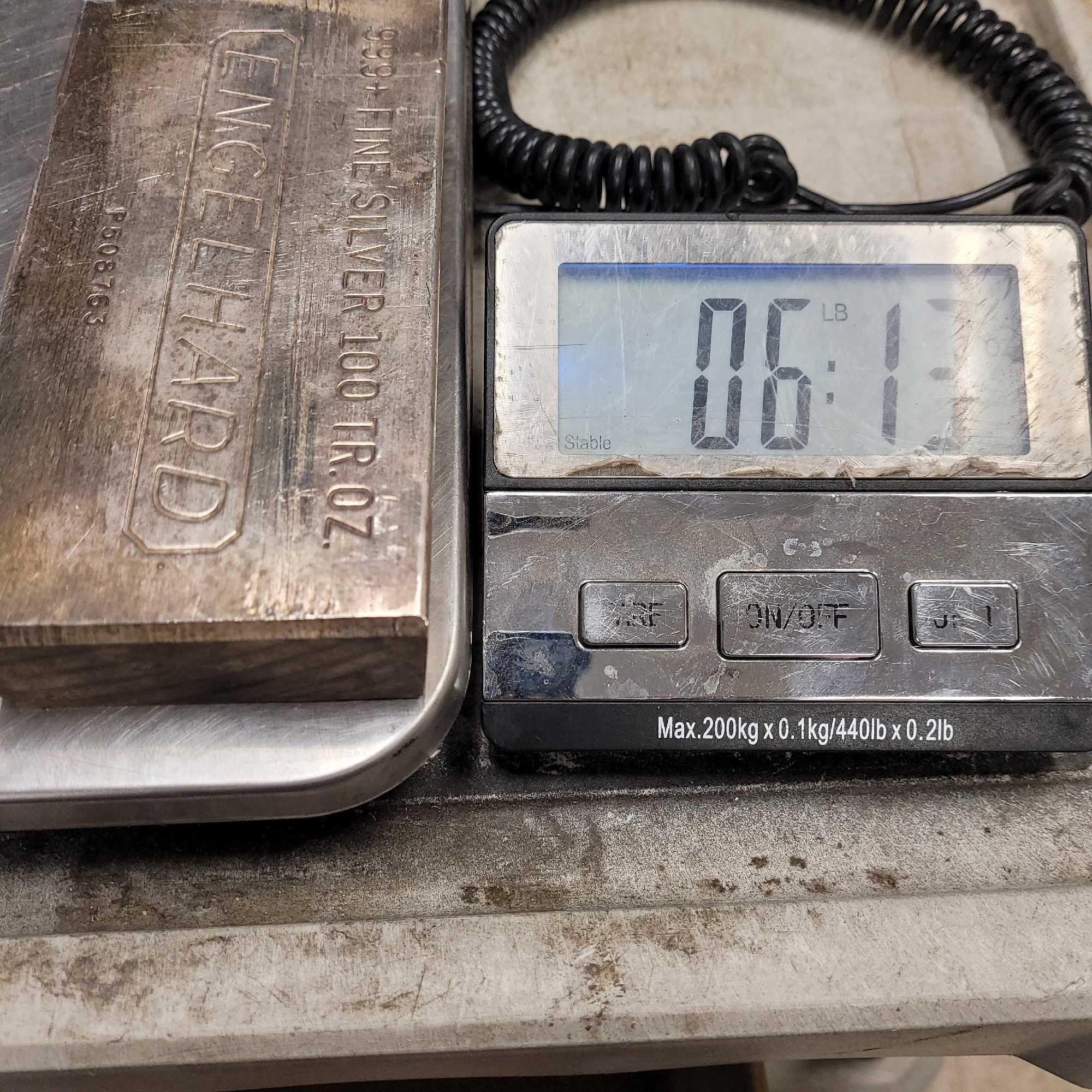 100 OZ Engelhard .999 Fine Silver Bar