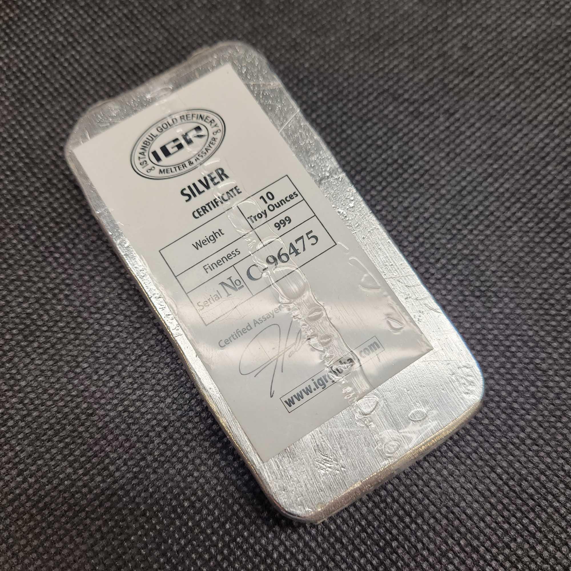 10 OZ IGR .999 Fine Silver Bar