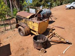 Hot Roofing Tar Trailer w/ Rolling Bucket