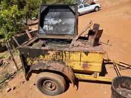 Hot Roofing Tar Trailer w/ Rolling Bucket