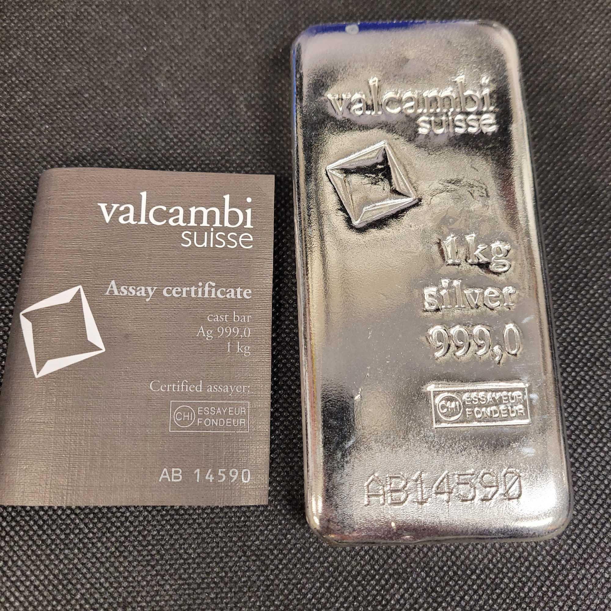 1kg Valcambi Suisse Silver Bar