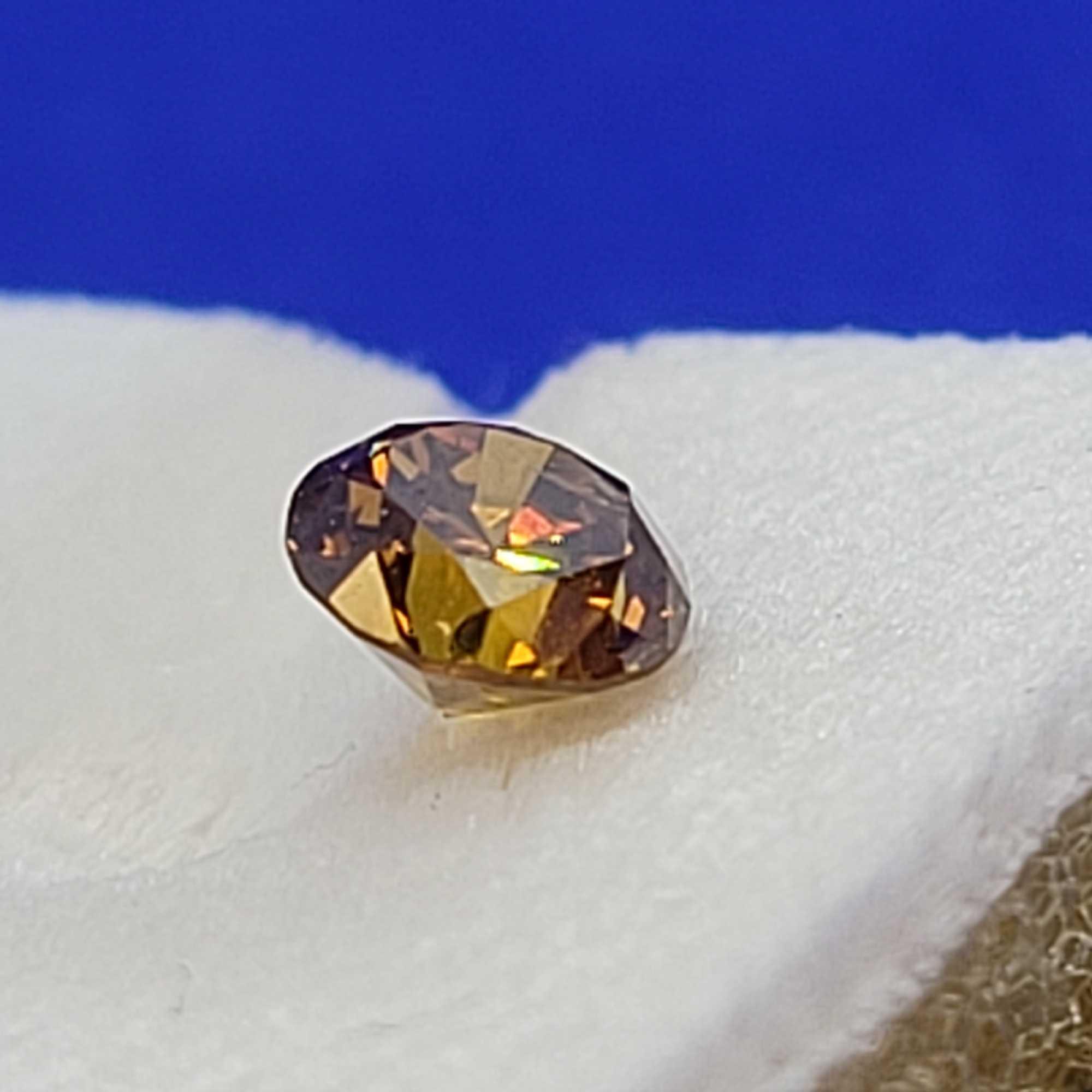 .35ct Round Brilliant Orange Diamond with GIA Report