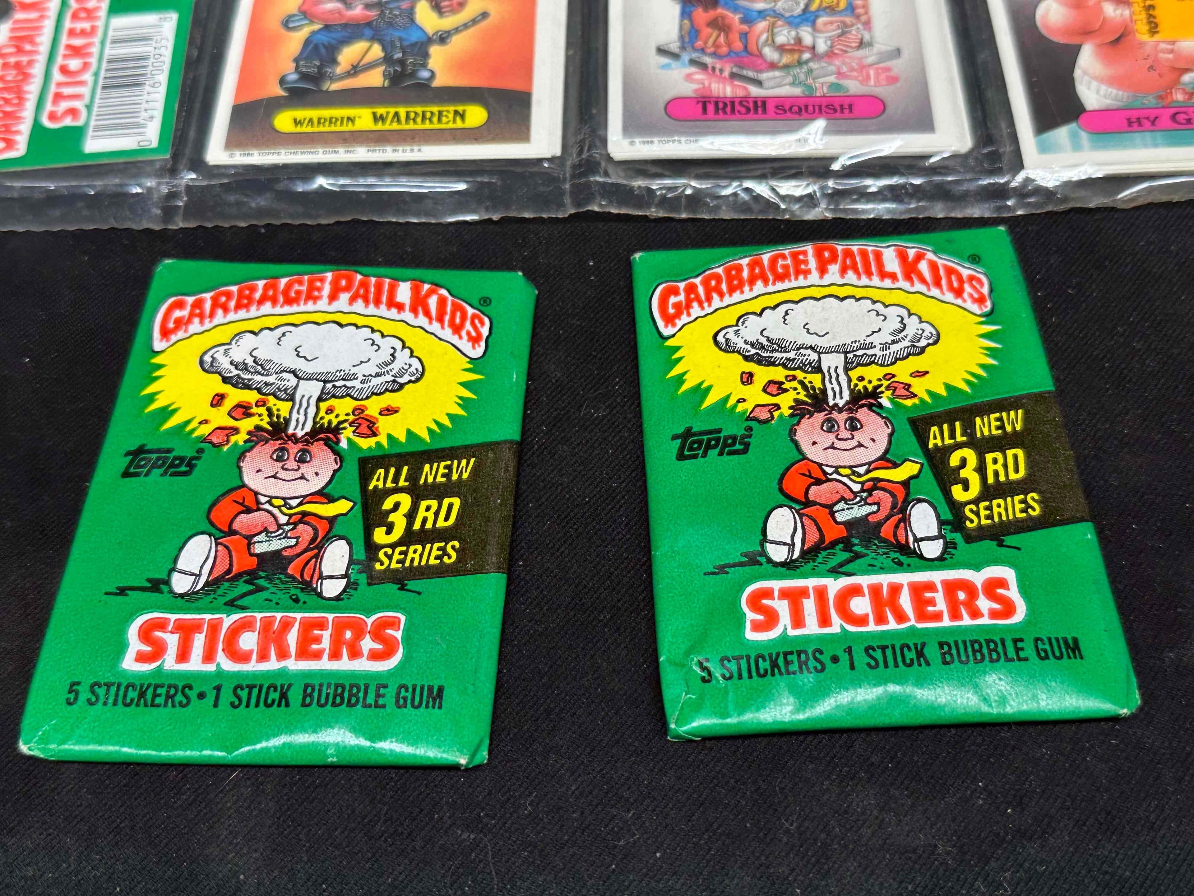 Vintage 1986 Garbage Pail Kids Stickers Series 3 Packs Unopened