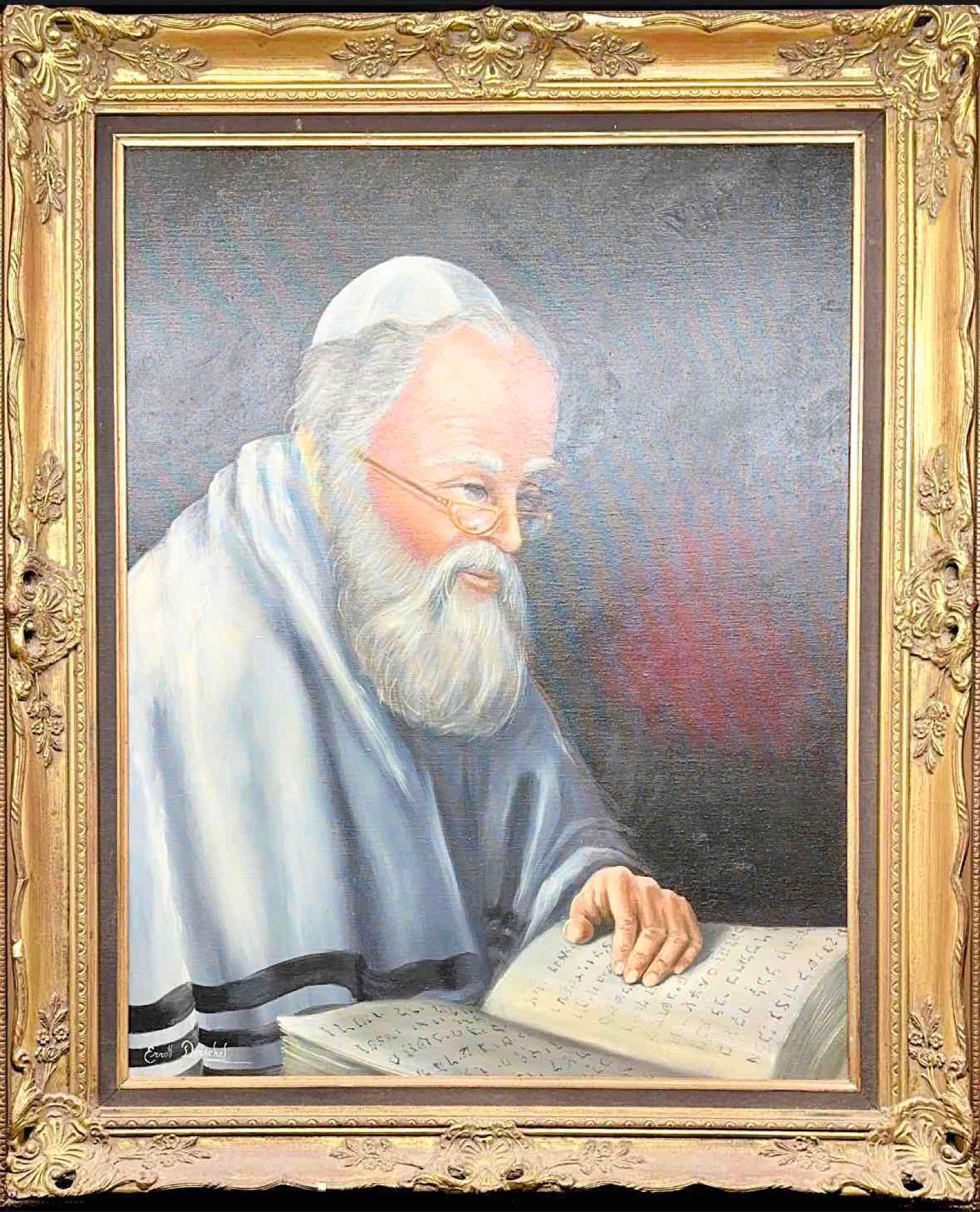 Framed Art Rabbi Reading from Erroll Dorschel