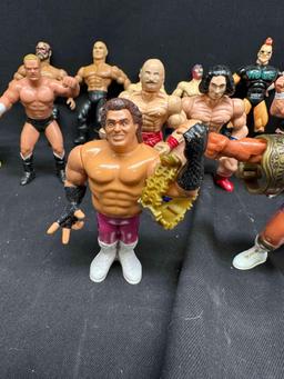 Large Lot of Vintage Wrestling Action Figures. Hasbro WWF WWE, AWA Remco, WCW more