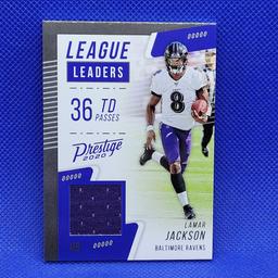 (3) Lamar Jackson football cards 2020-22 Jersey patch card