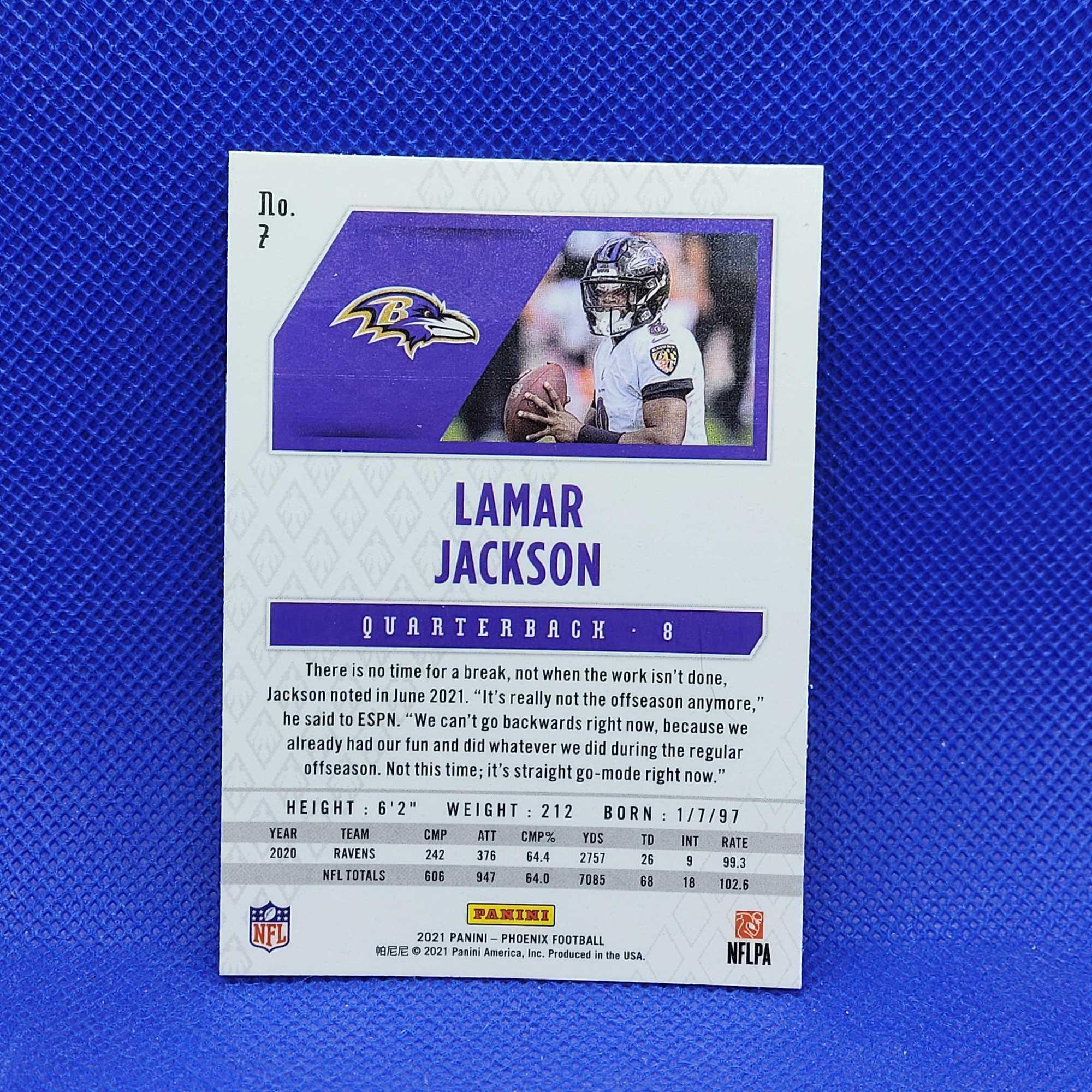 (3) Lamar Jackson football cards 2020-22 Jersey patch card