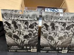 Case of 6 Godzilla 6in Action Figures 2004 XPlus Toho Vs Mothra, Ghidora