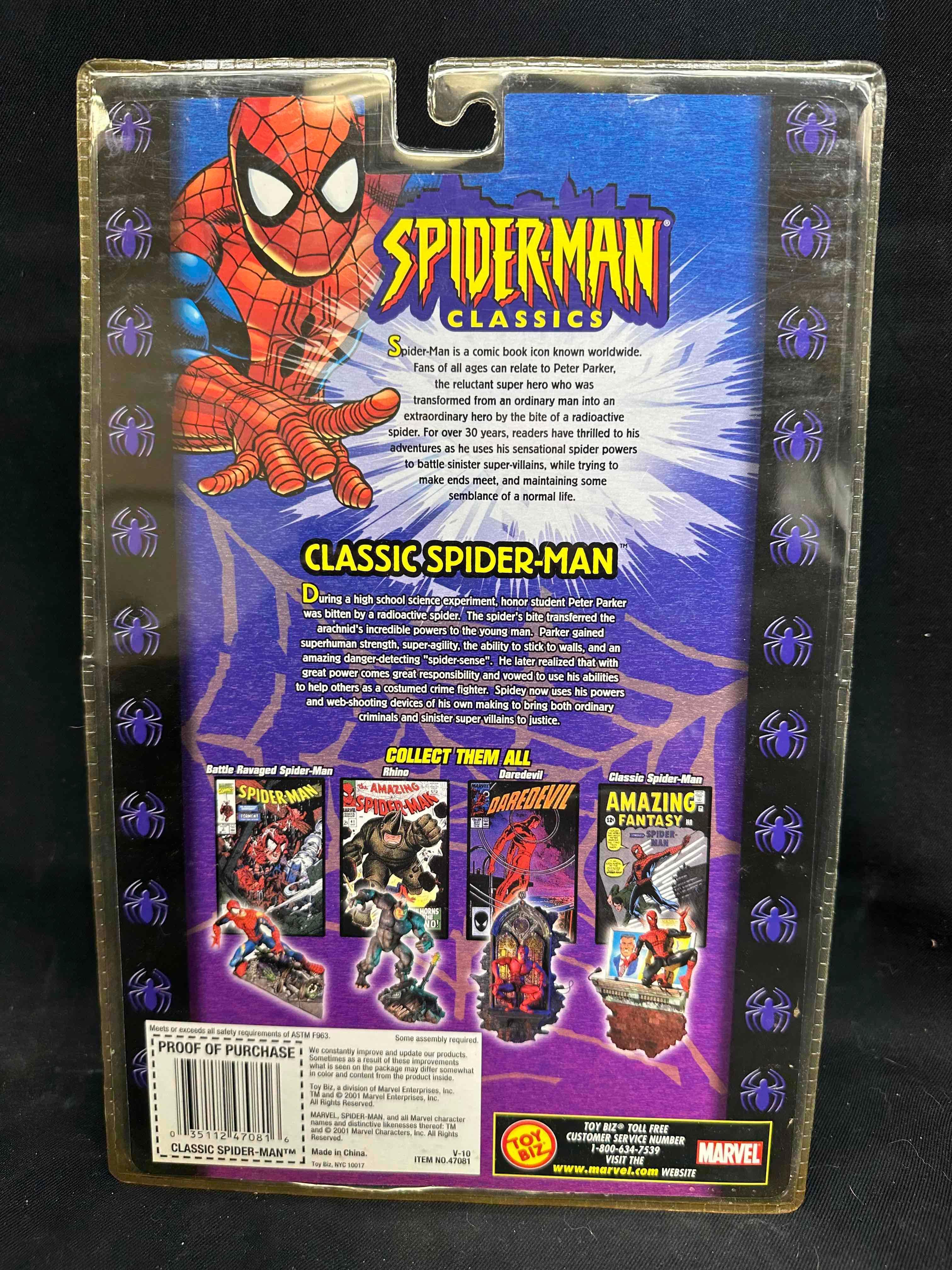 WOW! Original 2001 Toybiz Marvel Legends Classics Series 2 Spider-Man