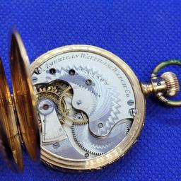 A.W. Co. Waltham 14kt gold pocket watch