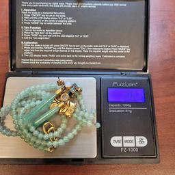 Set of Jade Necklace and Earrings 26.4 grams