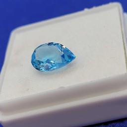 pear cut sea blue Topaz gemstone 2.01ct