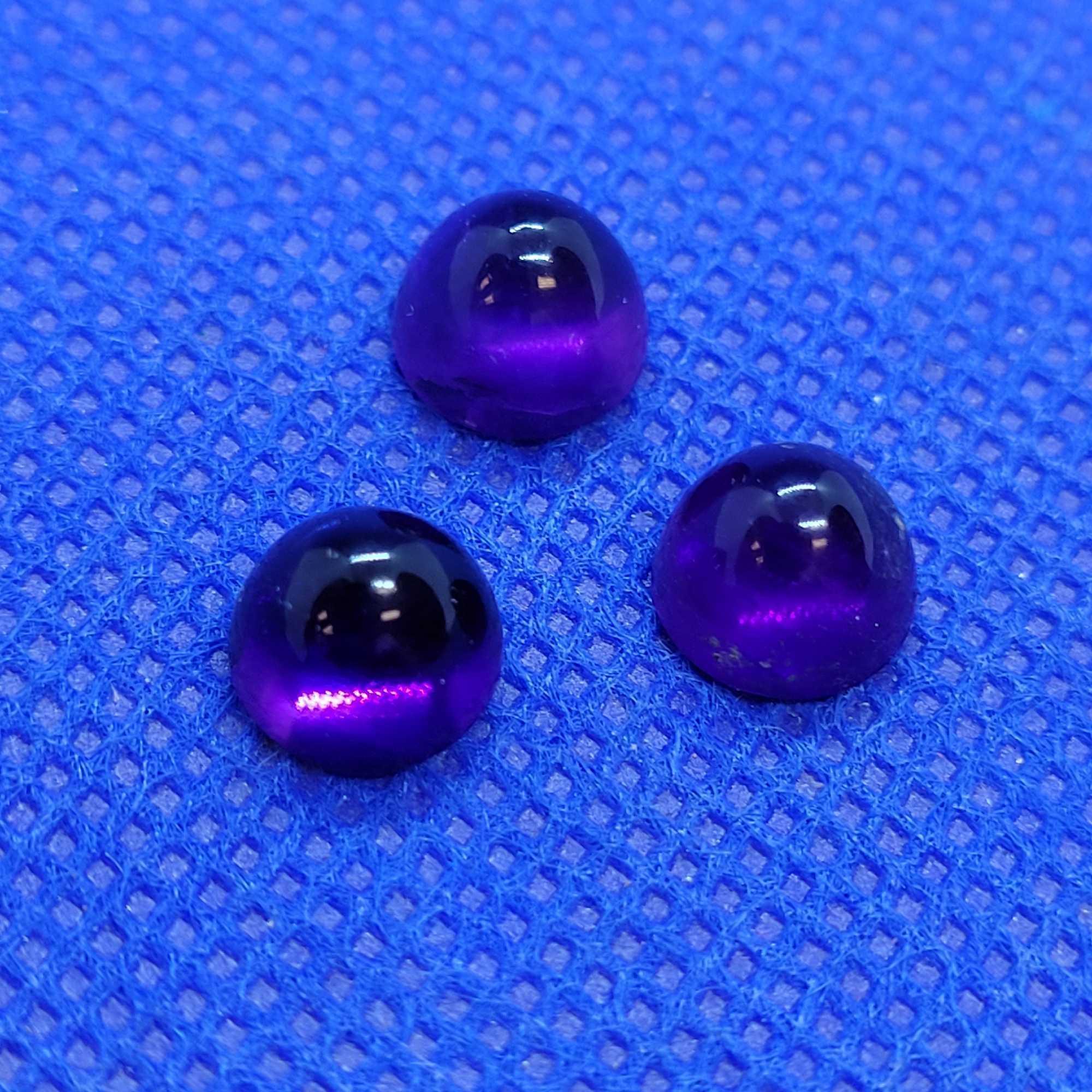 (3) Purple Amethyst Gemstone 7.615 ct