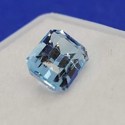 Emerald Cut Sea blue Topaz gemstone 2.175 cts