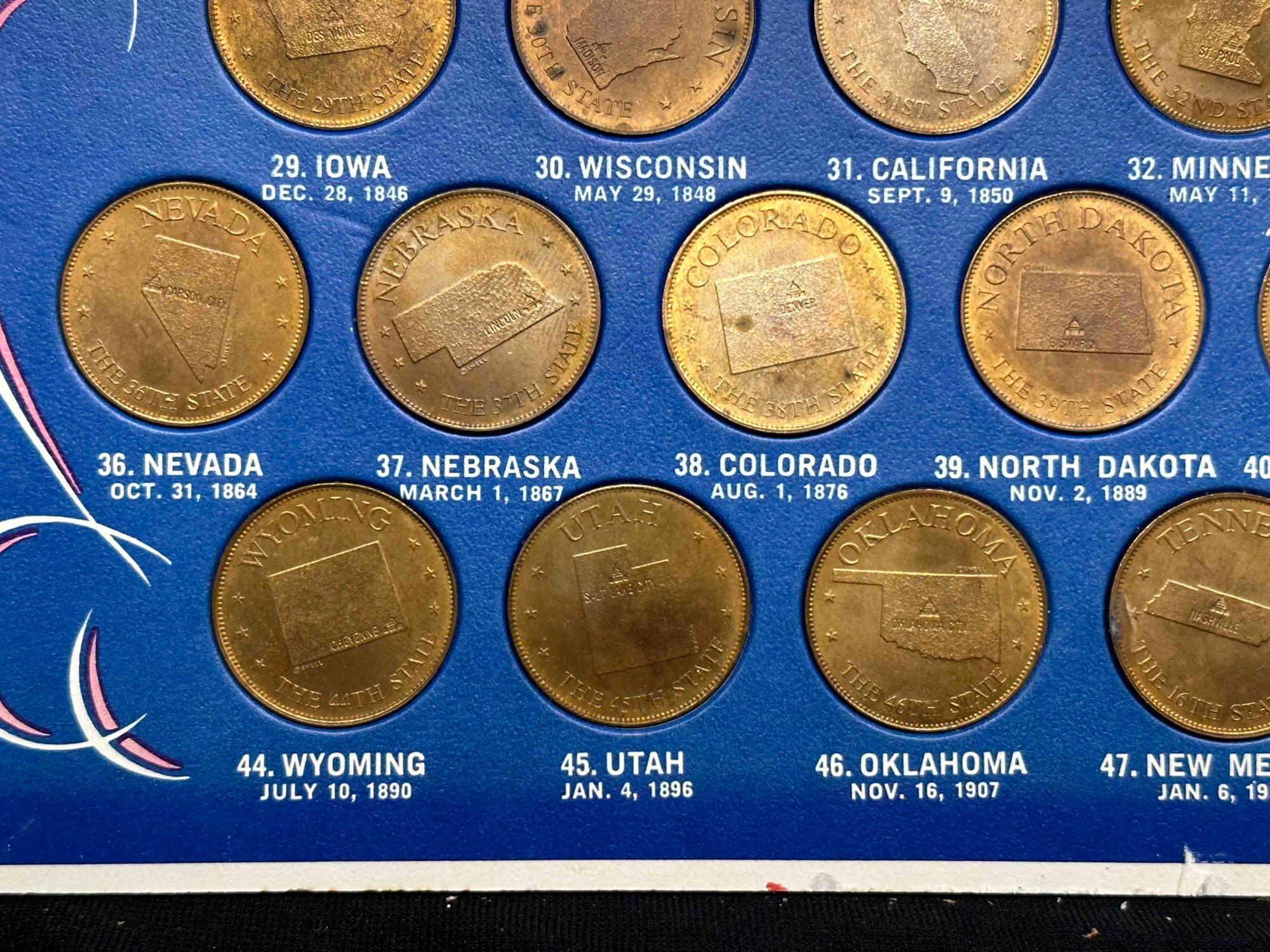 States of the Union 50 State Bronze Collector Coins Set