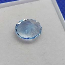 Oval Cut Sea Blue Topaz gemstone 2.49 ct