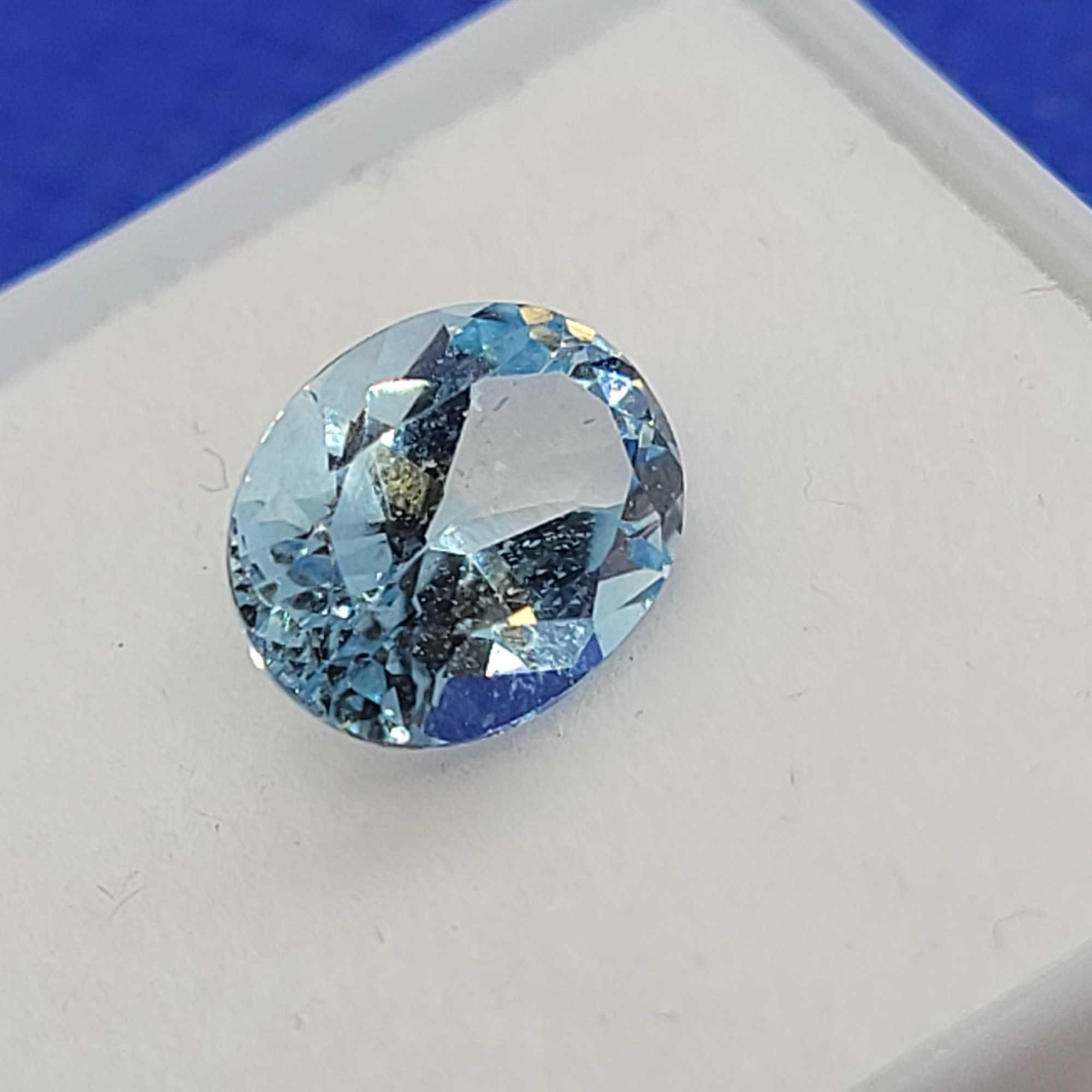 Oval Cut Sea Blue Topaz gemstone 2.49 ct