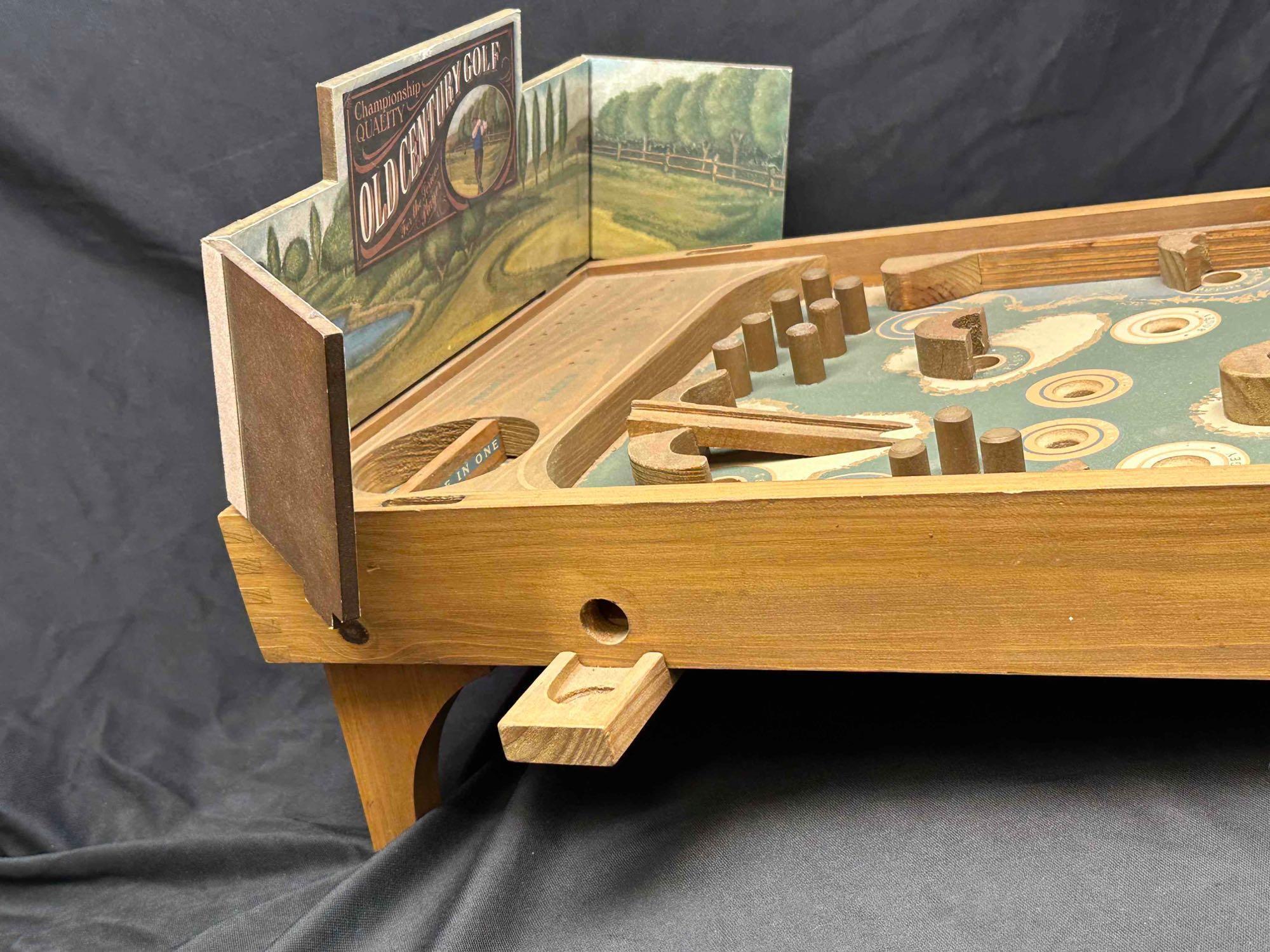 2003 Old Century Wooden Tabletop Pinball Golf Game