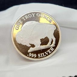 1 Troy Oz .999 fine silver Buffalo round coin