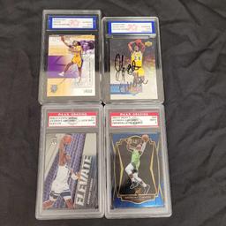 (4) Graded Basketball Cards Rick fox George Lync and 2 Anthony Edward's