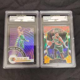 (2) Mint 9 Jayson Tatum 2020 Cards