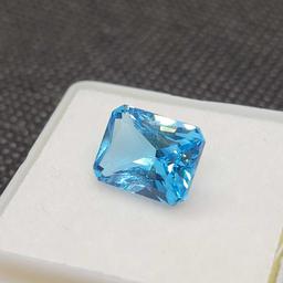 Square cut Sea Blue Topaz gemstone