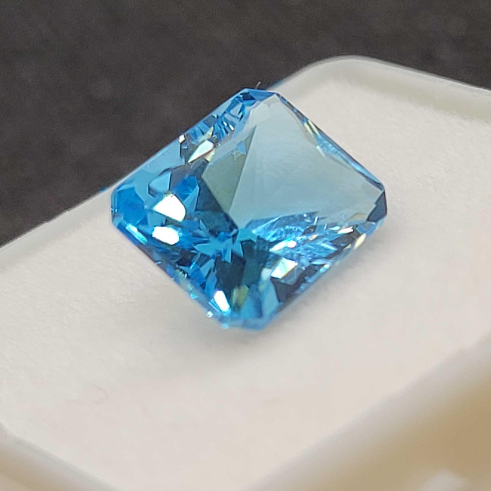Square cut Sea Blue Topaz gemstone