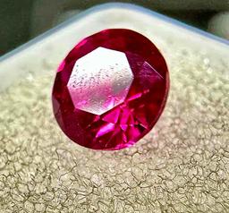 Stunning Mega Sparkly 1ct Round Cut Ruby Gemstone July Birthstone
