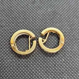 18kt Gold Small Hoop Earrings with Set Diamond