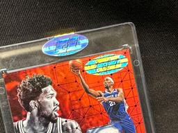 1 of 1 Custom Cut Joel Embiid Philadelphia 76ers Jersey Card