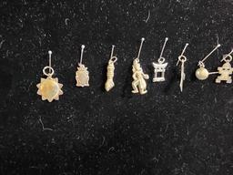 Sterling Silver Pins charms from around the world, Italian rosary, etc.