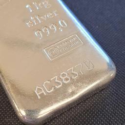 Valcambi 1kg Silver Bar .999 Fine silver