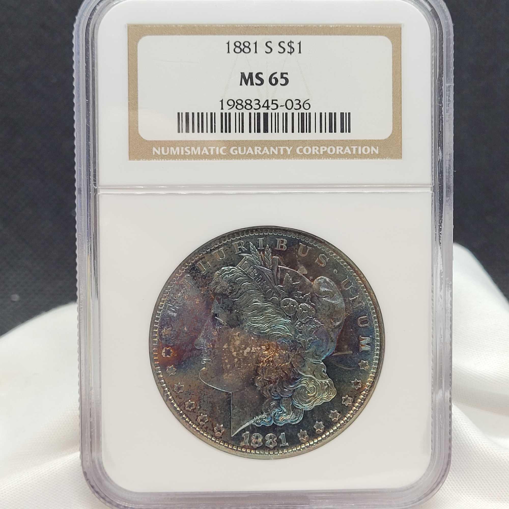 MONSTER TONER 1881-S NGC MS-65 Morgan Dollar Cobalt Blue