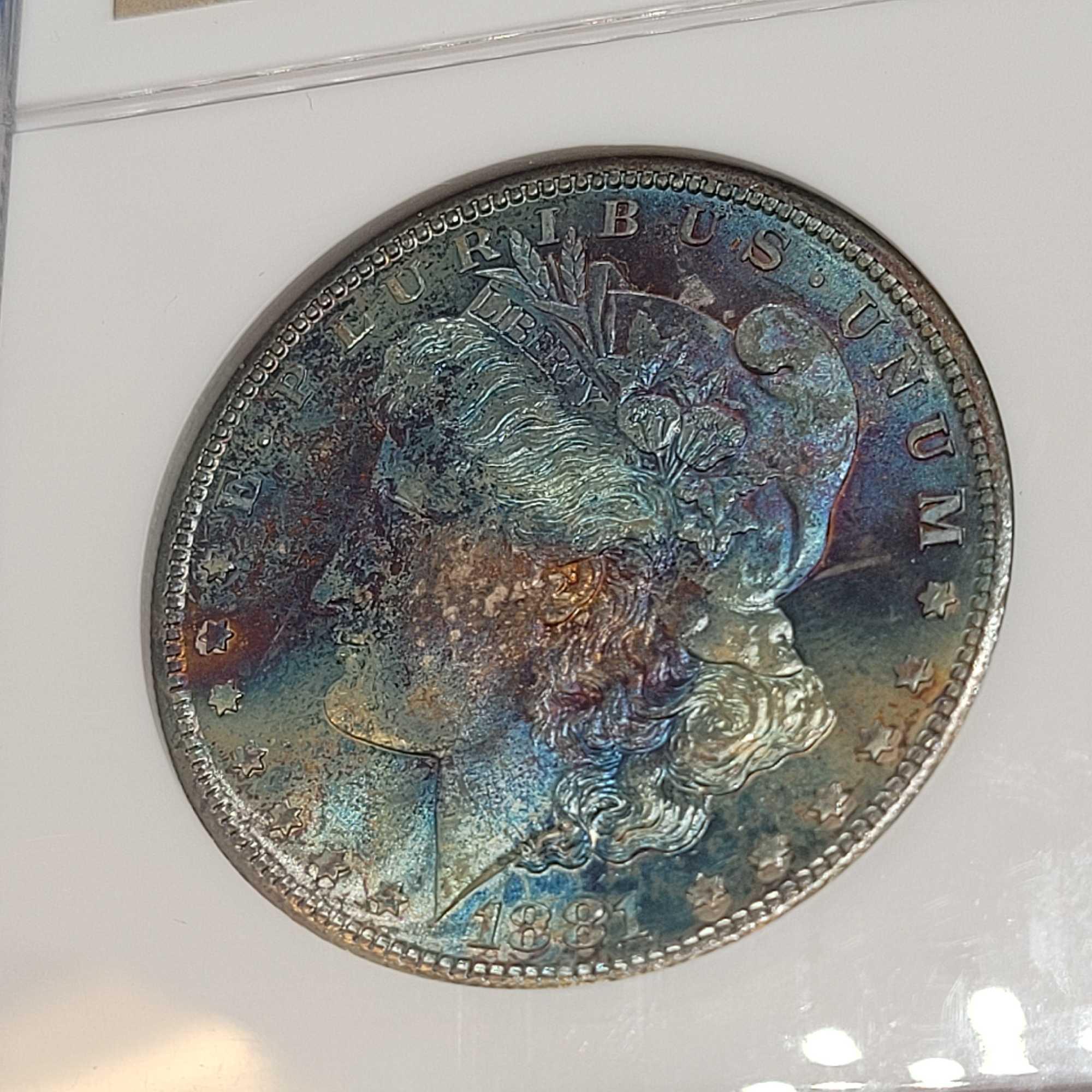 MONSTER TONER 1881-S NGC MS-65 Morgan Dollar Cobalt Blue