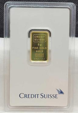 Credit Suisse 5g .999 fine gold bar