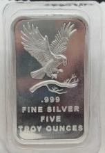 5 Troy Oz .999 Fine Silver Bar