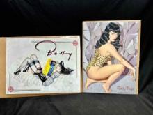 Vintage 1990s Betty Page Tin Signs by Kitchen Sink, Olivia