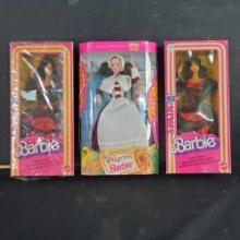 Lot of 2 Spain/Spanish Barbies 1 pilgram Barbie all in original boxl