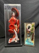 Vintage Nishi Japanese Geisha Girl Doll and 32 Art