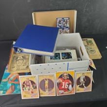 Box of old sports magazines/programs cards more