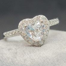 925 Silver Ring With Heart shaped Cz Gemstone Beautiful Ring Size 7