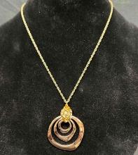 Rose Gold Plated and Gemstone Pendant Necklace 21.46g (Gold Tone)