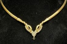 14k Gold Gorgeous Diamond Necklace Italy 21.9g Total