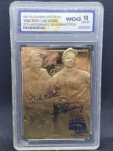 1997 Bleachers 23kt Gold Babe Ruth / Lou Gehrig WCG 10 Baseball Card