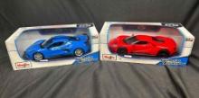 Maisto Special Edition 1:18 Scale Cars 2017 Ford GT, 2020 Chevrolet Stingray