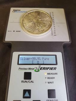 Tested 5 Troy Oz .999 Fine Silver Walking Liberty Round