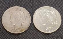 (2) 1922 Silver Peace Dollars 90% Silver Coins