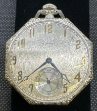 Hamilton 14kt Gold Decagon Pocket Watch 17 Jewel